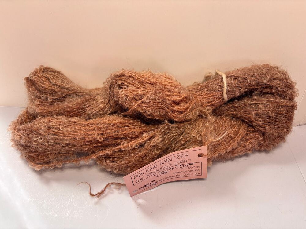 Mohair Loop Yarn Arlene Mintzer Sensuous Fiber 4.5oz Natural Taupe Camel Boucle